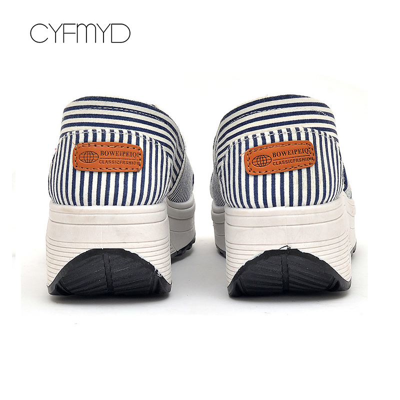 Compensées secouant baskets pour filles chaussures de balançoire Slip-On femmes toile chaussures vichy peu profond Alpargatas été