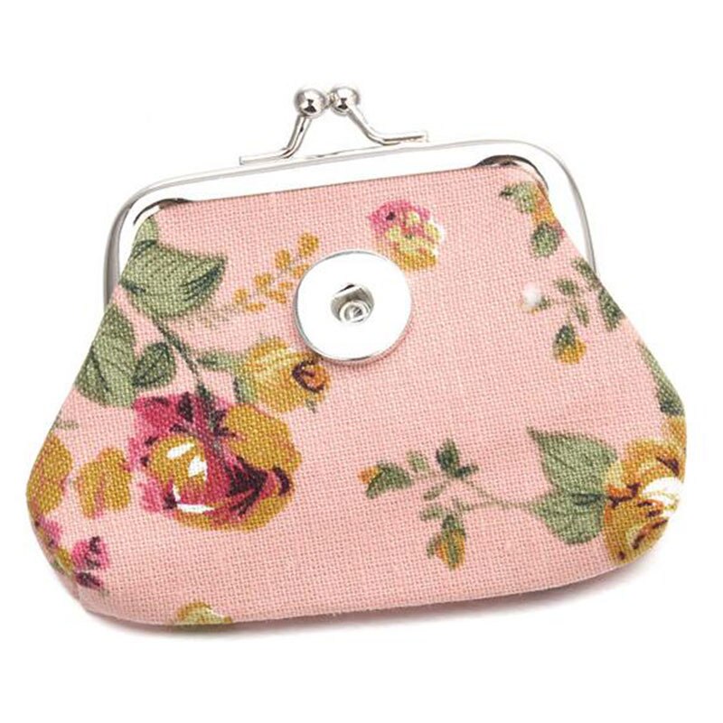 Snap Sieraden Portemonnees Bloem Portemonnee Pouch 18Mm Drukknoop Purse Bag Portefeuilles Fit 18Mm Snap Knoppen sieraden Kerst