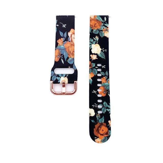 20mm Siliconen Horlogeband - Bloemenprint Band voor Samsung Galaxy Watch 42mm Gear Sport S2: 9