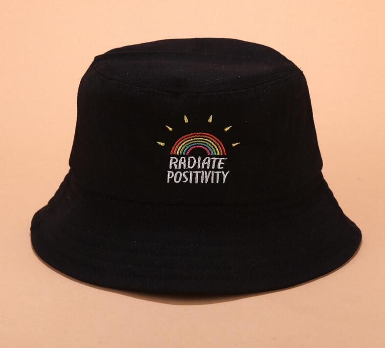 Sommer kvinder solcreme unisex foldbar spand hat: Sort
