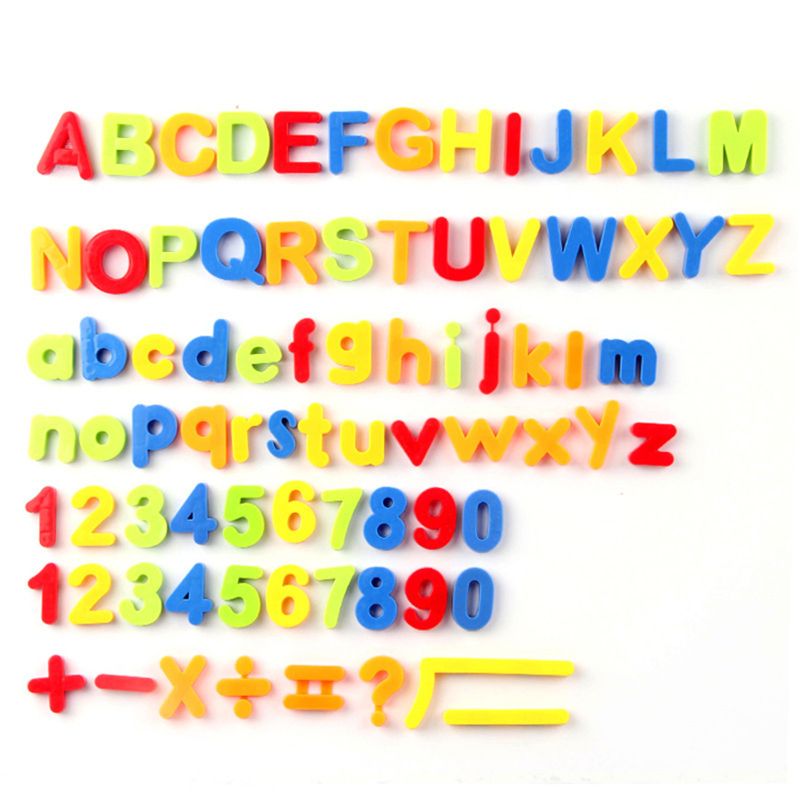 Magnético imanes de alfabeto letras y números de ABC 123 nevera Set de juguetes de plástico educativos en cubo preescolar