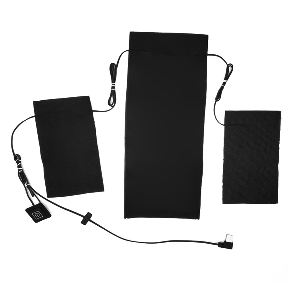3 Areas Clothes Heating Pads USB Charging Carbon Fiber Heating Pad Waterproof Electric Heating Sheet For Clothes Vests Underwear