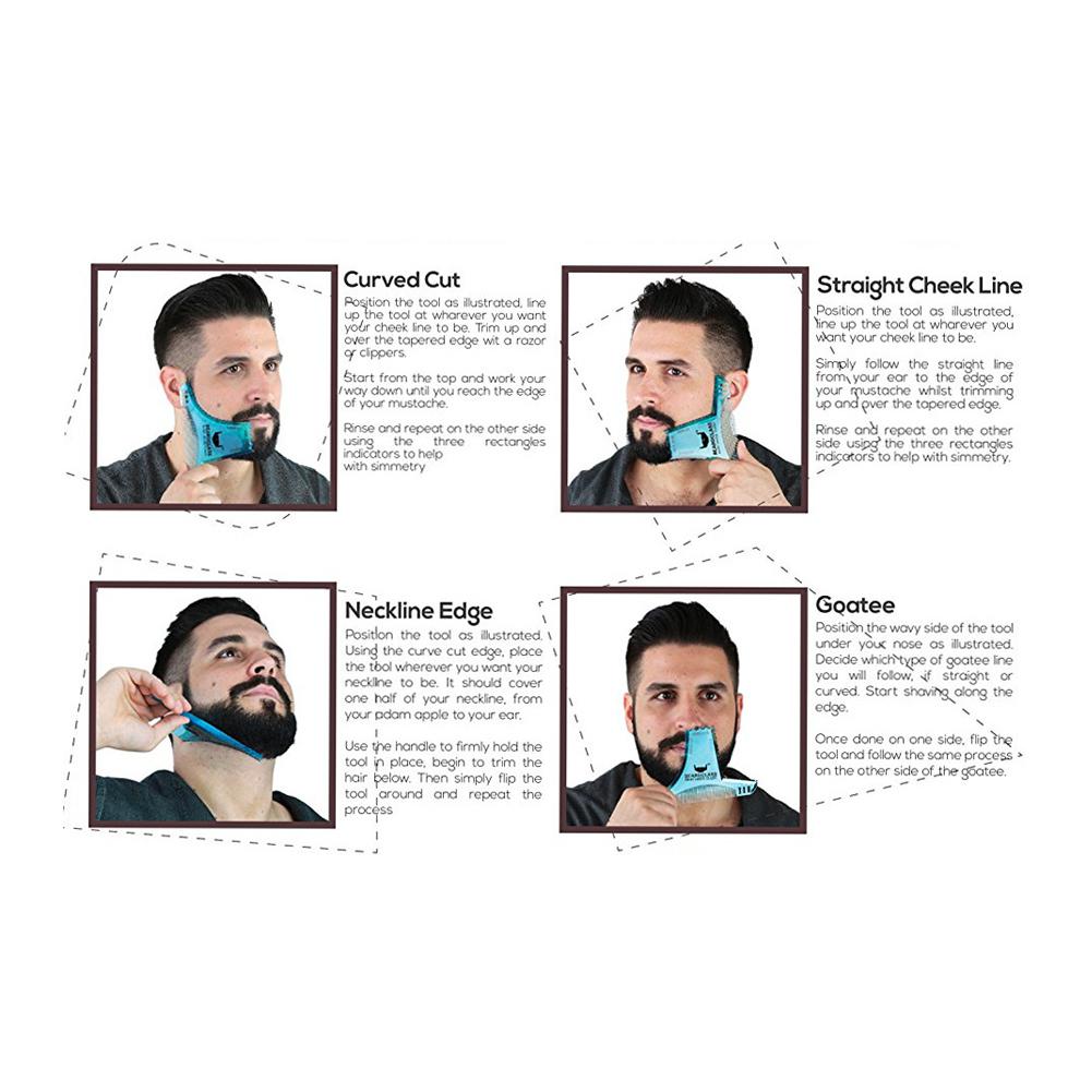 Bellylady mænd skæg styling skabelon stencil skæg kam til skæg mænd barbering kam hår skæg trim formgivning værktøj liner skabelon
