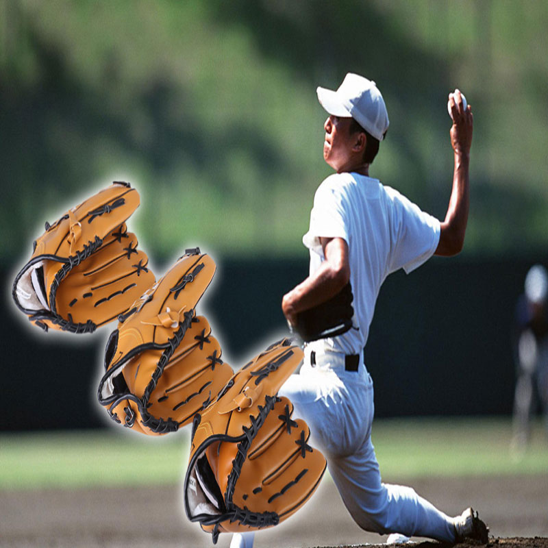 Guante de béisbol de dos colores para deportes al aire libre, equipo de práctica de Softball, tamaño 9,5/10,5/11,5/12,5, mano izquierda para adultos, hombre y mujer