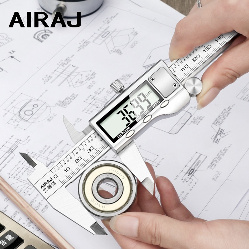 AIRAJ High-precision Digital Caliper Stainless Steel Long Waterproof Vernier Caliper Level Multi-function Measuring Tool
