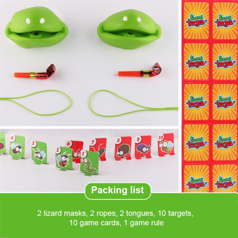 1 Set Chameleon Mund Masken Spielzeug Zunge Chameleon Maske Bug Fangen Quickdraw Nehmen Karte-Essen Pest Karte Doppel Bord lecken Spiel