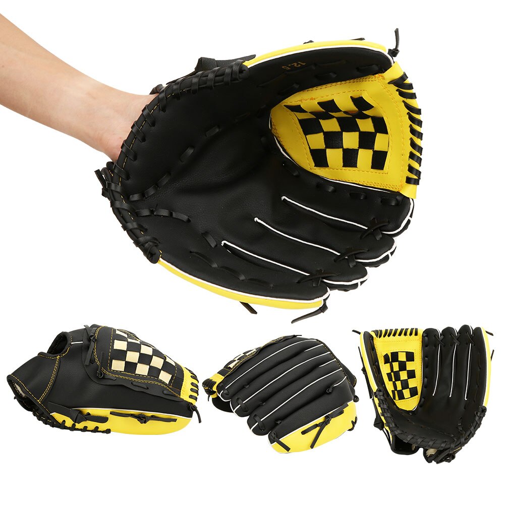 10.5/11.5/12.5 tommer højre hånd pu læder baseball handske baseball softball træningshandsker guantes beisbol læder: Brun / S