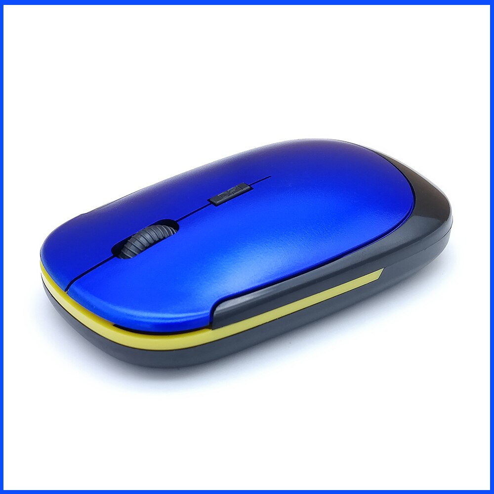 2.4G portable Wireless Optical Gaming Mouse Ultra-thin Mice with USB Receiver for Laptop Notebook PC: Blue