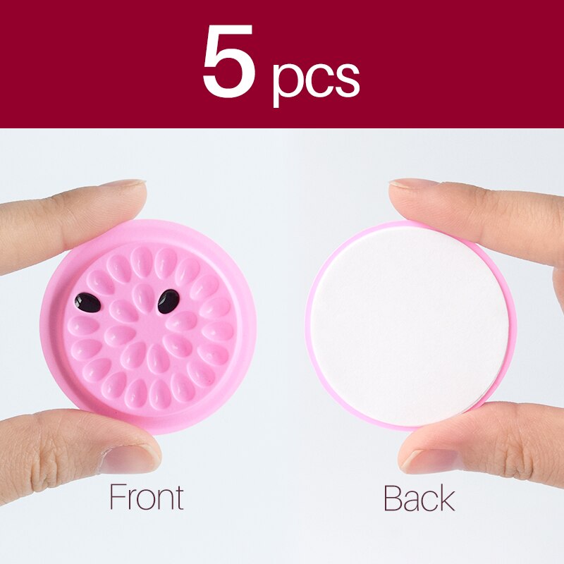 false eyelashes Glue Holder eyelash extension supplies eye lashes Glue tools Lashes Extension Pallet Pads Plastic: Pink  5pcs