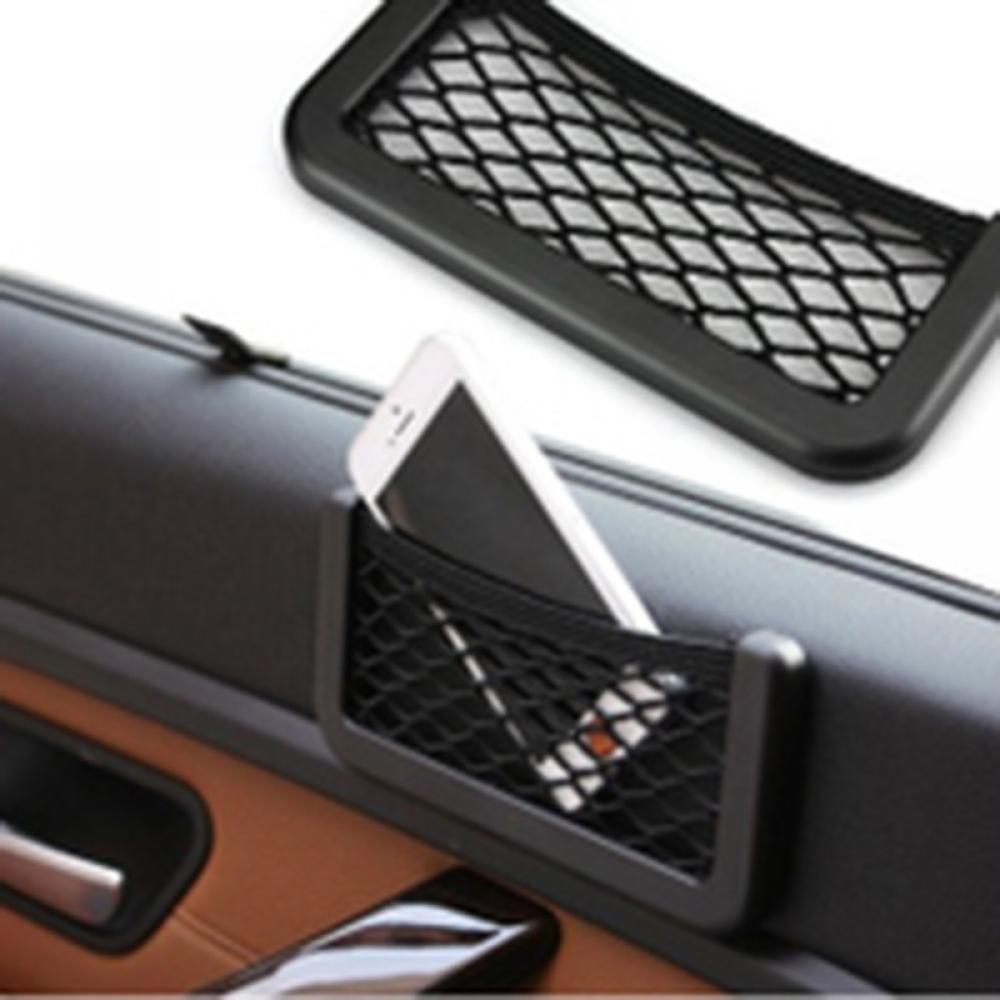 1pc Auto Car Seat Side Back Storage Net Bag Phone Holder Pocket Organizer Gps Phone Pen Card Debris Storage Bag Car Accessories