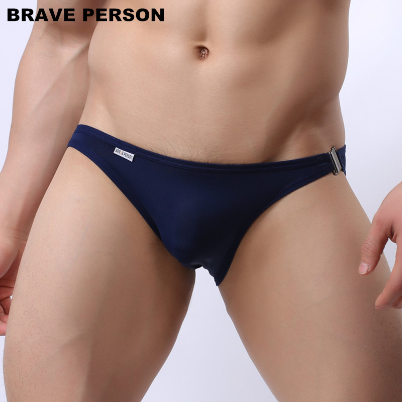 Brave Person Brand Men&#39;s Briefs Sexy Underwear Bikini Side Metal Buckle Underwear Men Briefs B1146