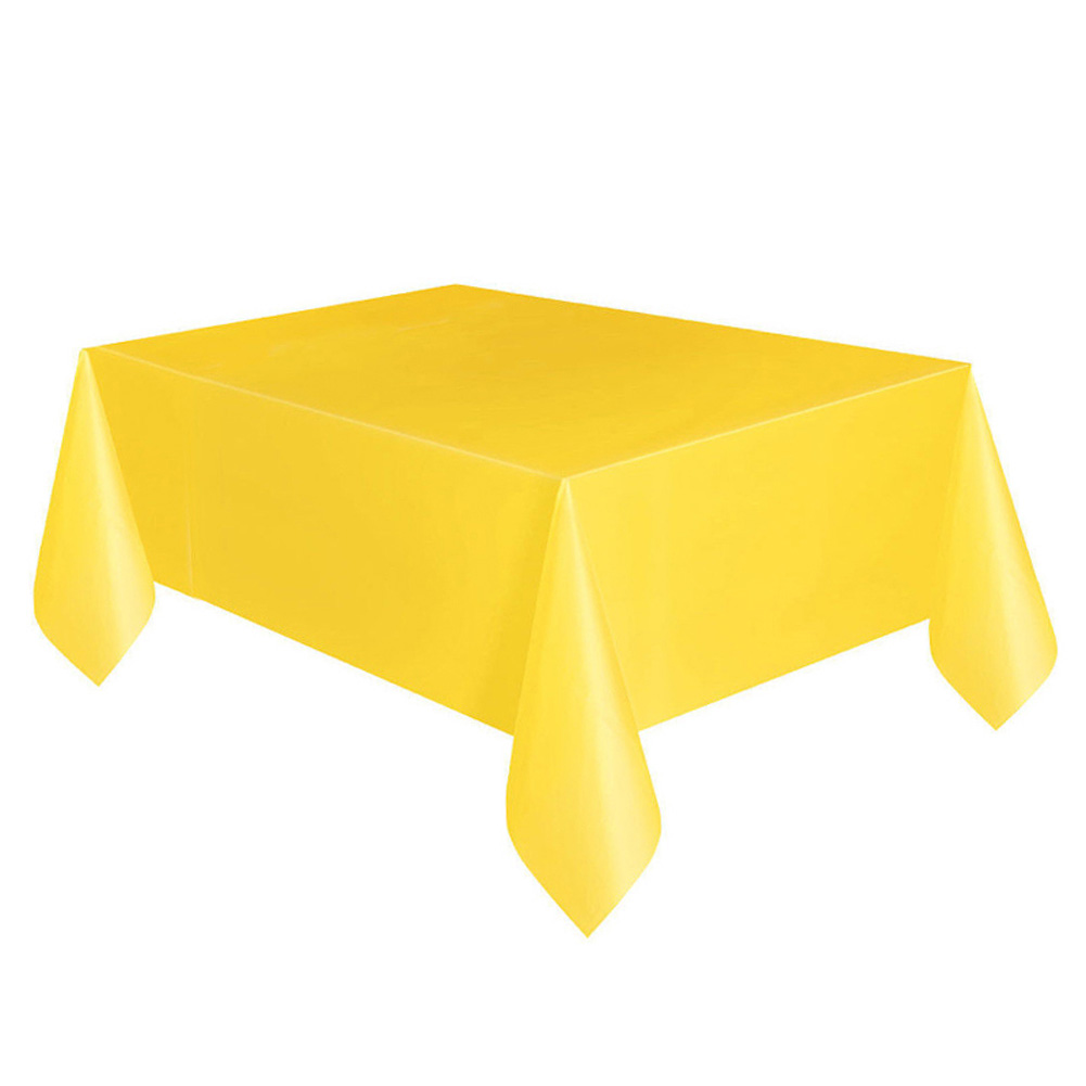 Wegwerp Tafelkleed Plastic Banket Party Rechthoek Bureau Tafel Cover 54X72 Inch P666: yellow