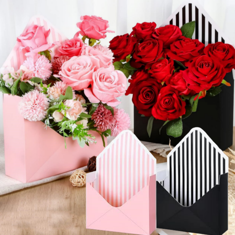 2/4 pièces enveloppe fleur emballage boîte fleuriste arrangement floral décoration de la maison fête des mères boîte anniversaire mariage Gradatio