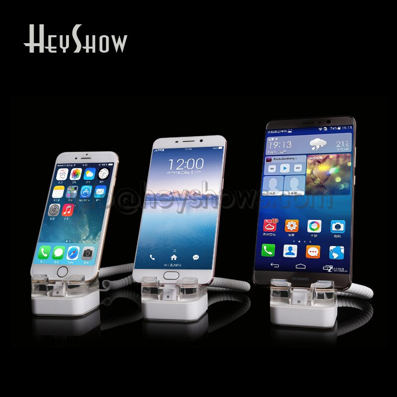 Cell Phone Acrylic Security Burgar Alarm System Stand iPhone Samsung Huawei Xiaomi Anti Theft Display Holder With Remote Control
