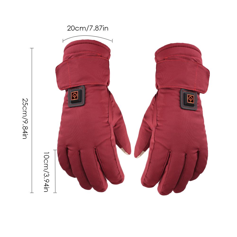 Women Electric Heated Gloves Rechargeable 2600MA Lithium Battery Waterproof Touch Screen Motorcycle Scooter Skiing Heating Glove