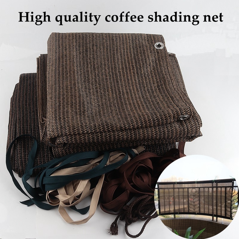 Kaffe anti uv hdpe soltett balkong gårdsplass utendørs solskjerming nett gjerde sikkerhetsnett hage basseng plante dekning