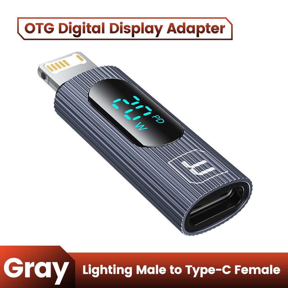 Toocki USB 2.0 wyświetlacz OTG Adapter PD 20W szybkie ładowanie błyskawicy męskie do typu C złącze żeńskie dla iPhone 15 14 13 konwerter: WHITE