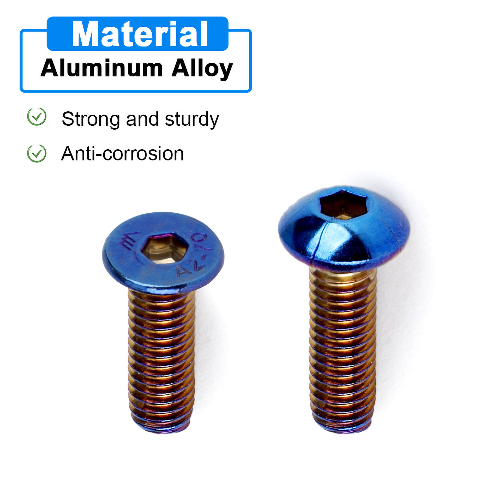 6 pz Volante Vite Bulloni Titanio Conico M5 × 0.8 Lunghezza 19mm Rotondo/15mm Testa Piatta Misura Lotto di Volante volante volante