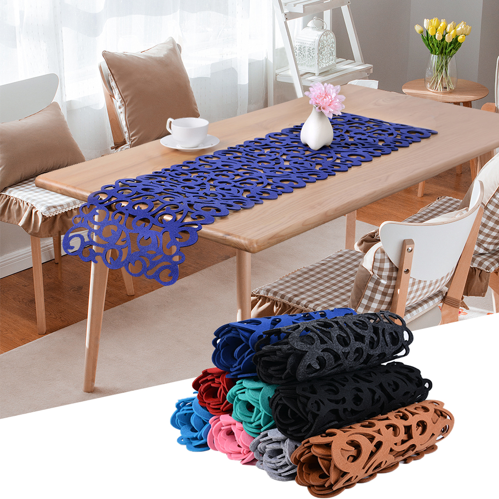 Aankomst TV Kast Tafellopers Rechthoek Voelde Holle Out Tafellopers Voor Bruiloft Decoraties Tafel Home Decor VC