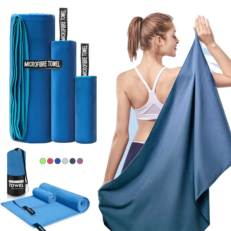 1 pc Sport-mikrofaser-taschenhandtücher, schnelltrocknend, tragbar, ultraleicht, saugfähig, für schwimmbad, fitnessstudio, Yoga, Strand