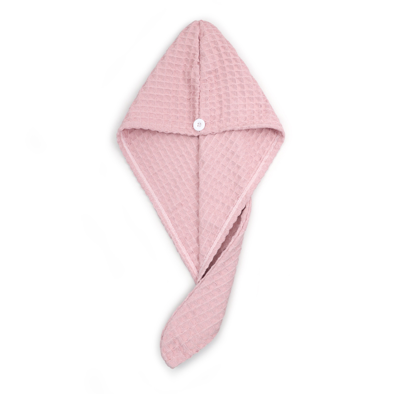 waffle fabric After Shower Hair Drying Wrap Towel Quick Dry Hat Cap Turban Head Bathing Tool Magic Microfiber Fast Dryer: Pink