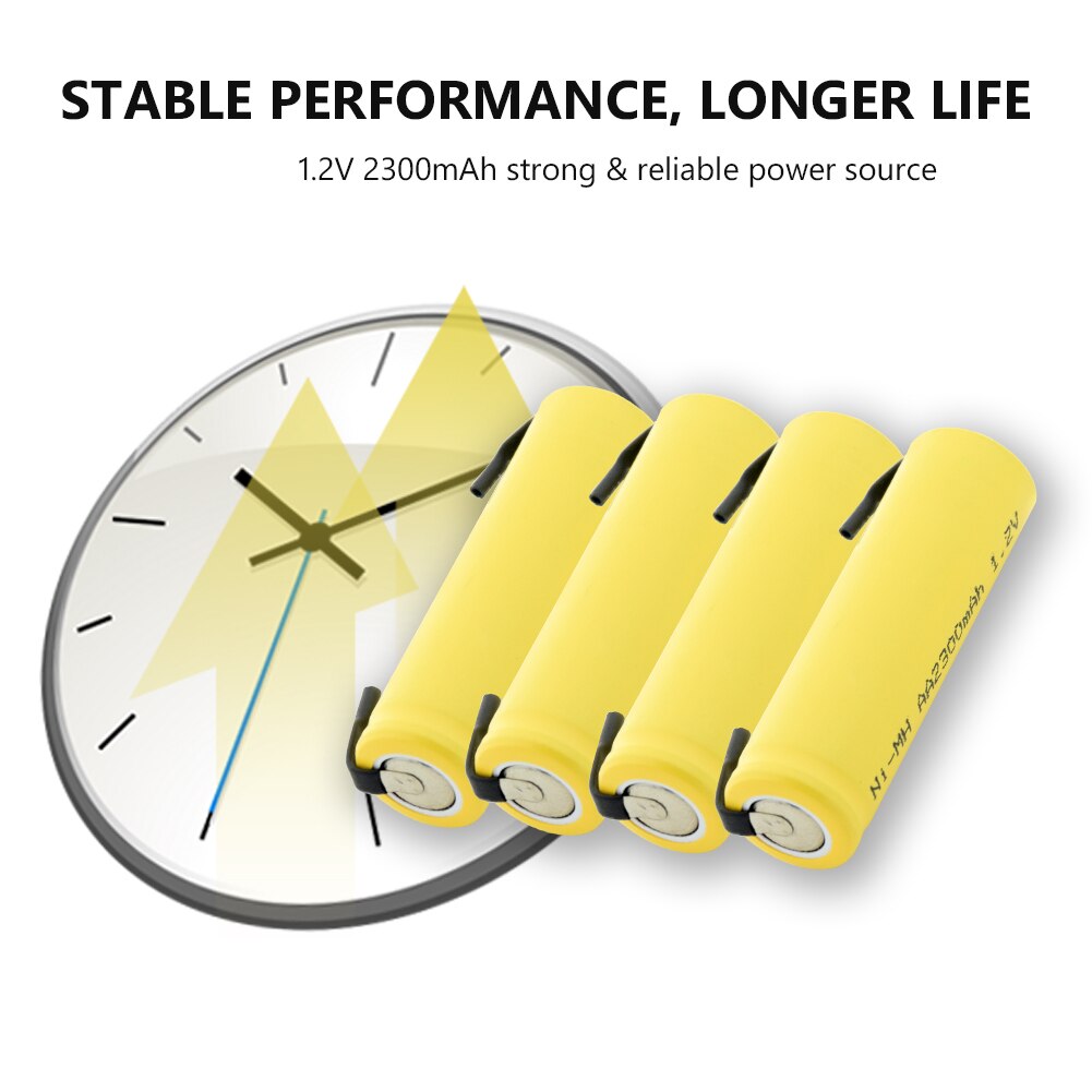 Ni-MH AA Battery 1.2V 2300mAh Rechargeable Batteries Lithium Bateria Welding Nickel Sheet batteries For Toy Flashlight