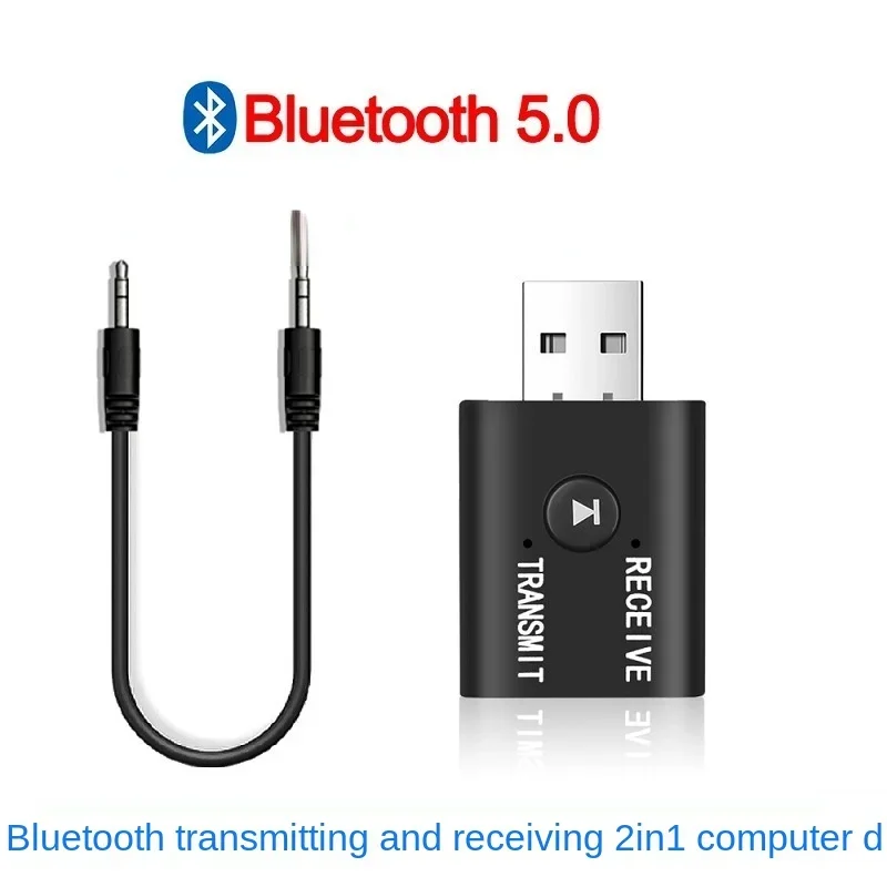 BT5.0 Bluetooth Adapter Draadloze Audio-ontvanger en Zender Dubbele Functie Bluetooth 5.0 USB Voor Speaker Headset Auto 1pcs
