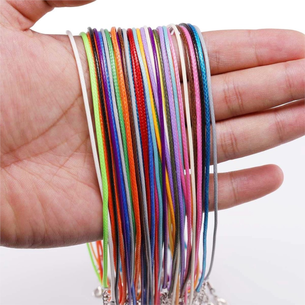 10/20/50 Stuks Kleurrijke Leren Koord Touw Verstelbare Ketting Kreeft Gesp Ketting Voor Diy Handgemaakte Hanger Sieraden Maken Accessoire