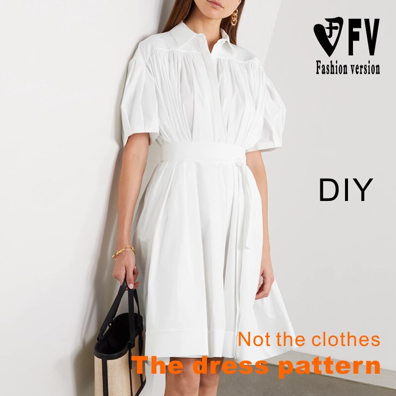 Casual pattern women's short-sleeved dress pattern clothing cutting drawings BLQ-563