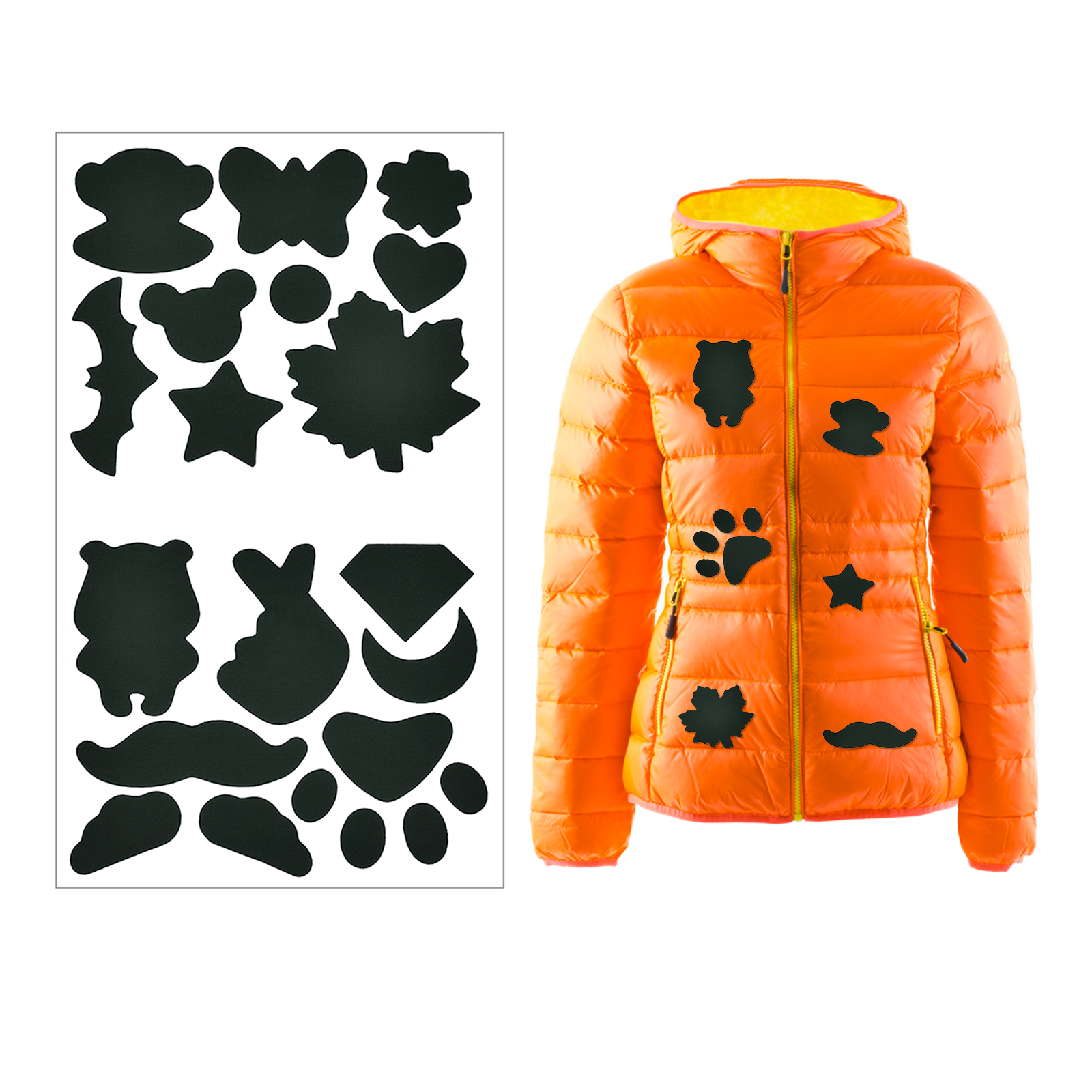 Parches negros autoadhesivos para chaquetas, pantalones, reparación de ropa, parche lavable, tela de costura para ropa