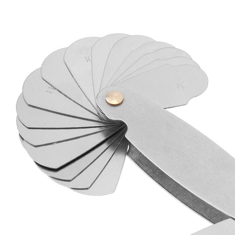 32 Stks/set Meten Gage Rvs Radius Gauge Sample R 7.5-15Mm Gauge Schroef Pitch Gauge Voor Industriële meting