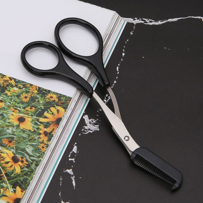 Women Eyebrow Trimmer Scissors Comb Eyelash Hair Removal Grooming Cutter Shaping