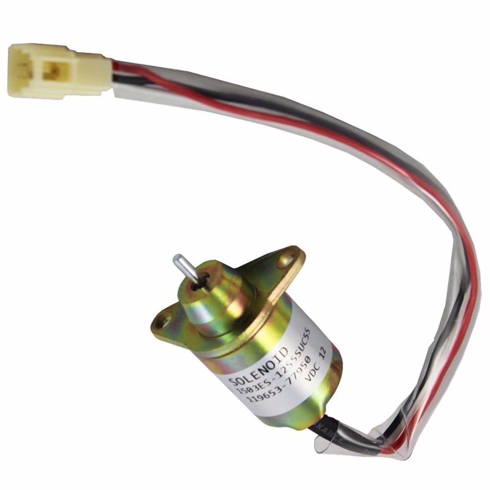 1503ES-12S5SUC5S Engine Stop Solenoid Valve 12V Fuel Shut Off Solenoid Replacement for Yanmar 119653-77950