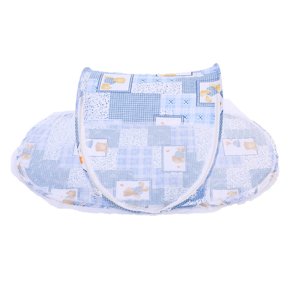 Portable Baby Crib Anti-Bug Net Foldable Summer Children Mosquito Net High Density Grids Tent for Newborn Infant: Blue
