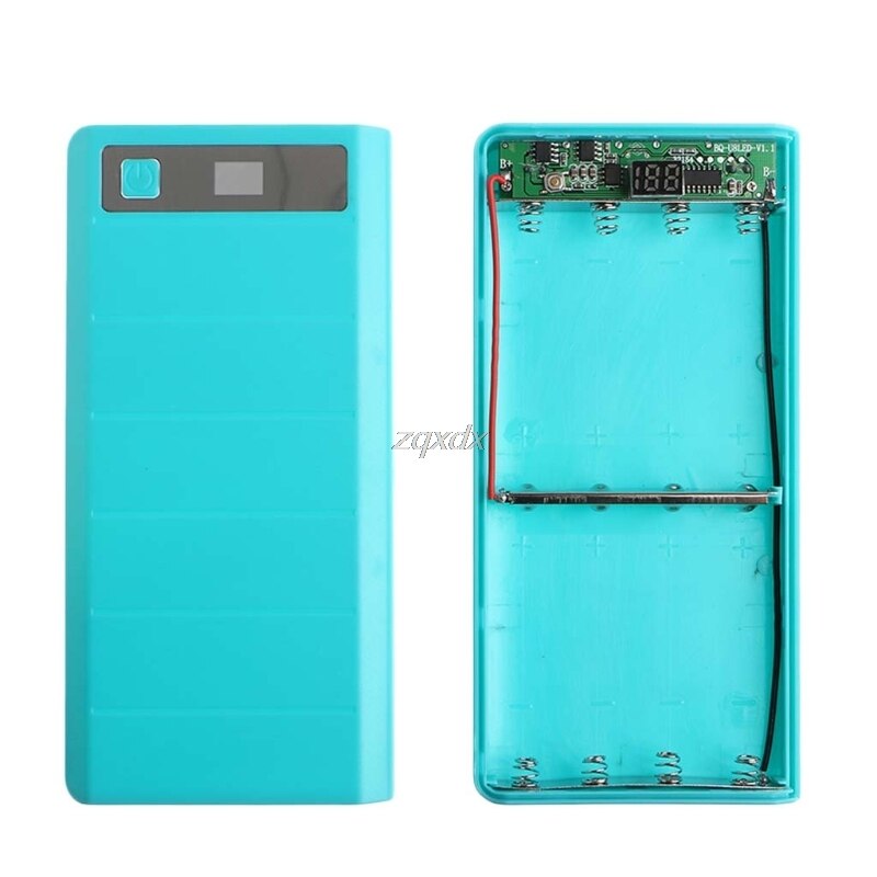 Tipo c entrada 2 usb 8x18650 bateria diy titular display led caixa de caso de banco de potência 1m whosale & dropship: Azul