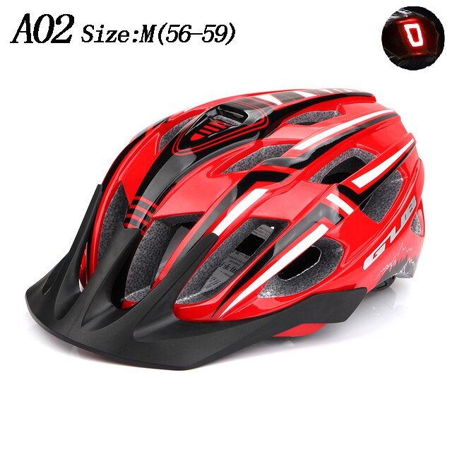 NEUE Fahrrad Helm LED Licht Wiederaufladbare Intergrally-geformt Radfahren Helm Berg Straße Fahrrad Helm Sport Sicher Hütte Für Mann: A02 rot