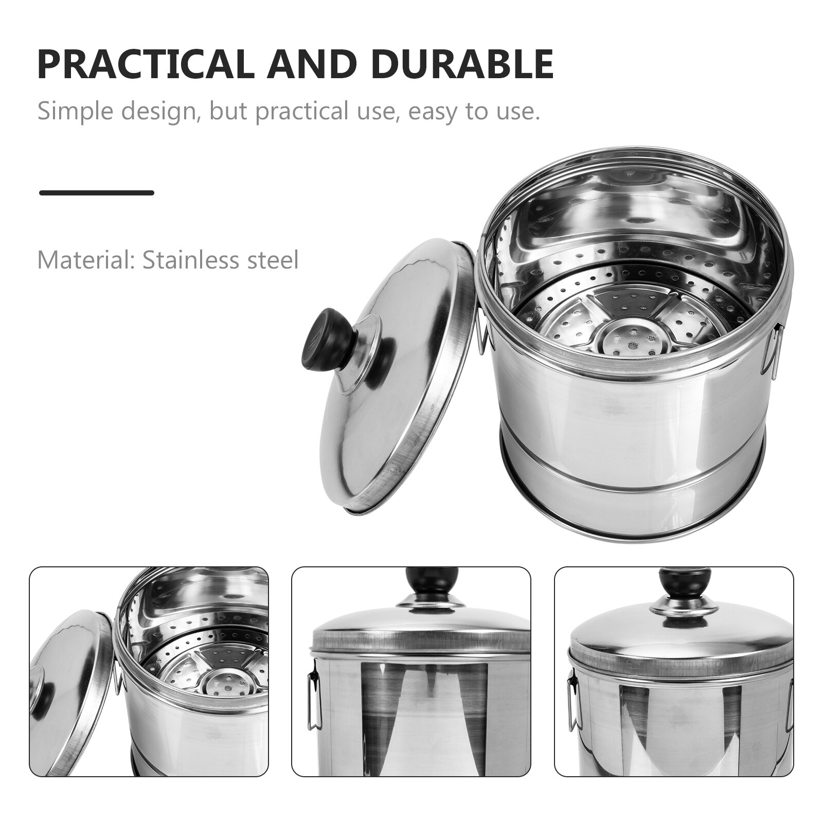 Stainless Steel Rice Steamer Practical Steamed Rice Bucket Kitchen Cooking Accessory