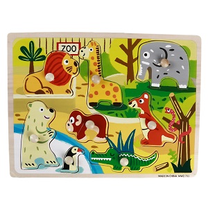 18.4*18.4 cm Kinderen Puzzel Regenboog Kleur Plastic Tangram DIY Hersenen Puzzel Kid Leren Onderwijs Puzzels Speelgoed: 447815-Animal