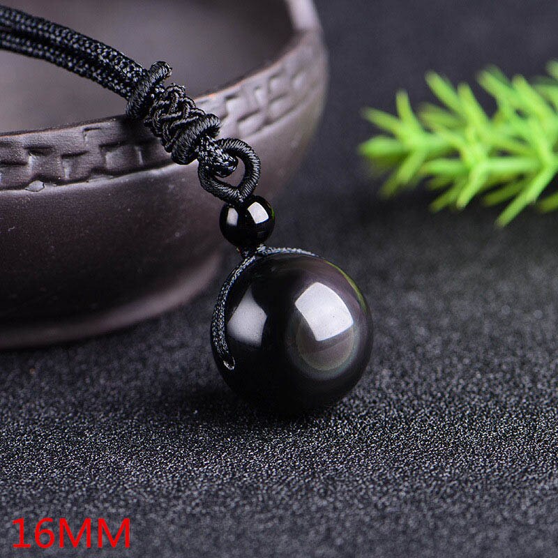 Regenboog Oog Obsidiaan Kraal Hanger Gouden obsidiaan Kralen Ketting Geluk Amulet Liefhebbers Kralen Bal Overdracht Sieraden Voor Vrouwen Mannen: Rainbow 16MM