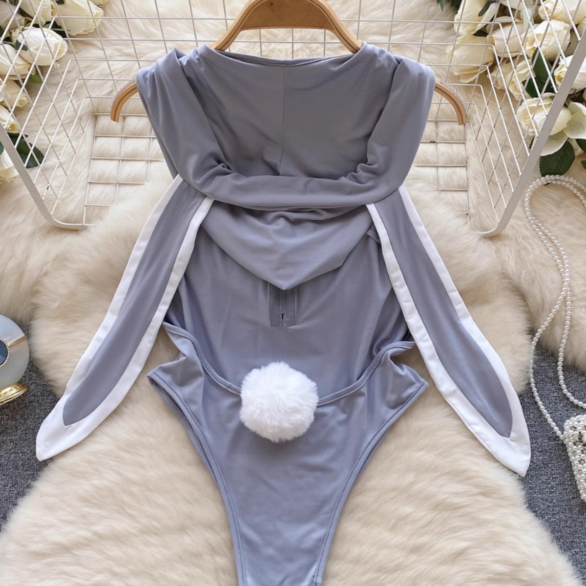 Sexy bunny girl pak pure desire stijl volwassen ondergoed rollenspel kostuum dames sexy nachtkleding eendelig pak