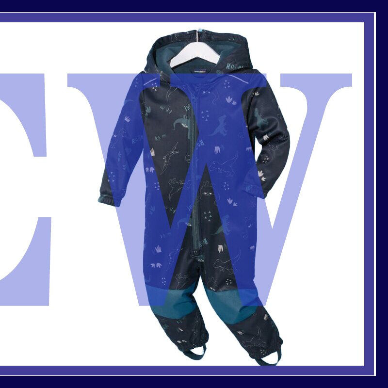 Tuta da sci per bambini tuta impermeabile soft shell per ragazzi e ragazze pagliaccetto monopezzo per mantenere caldo, impermeabile, antivento, sottile: Boy blue / 86-92Height  86CM