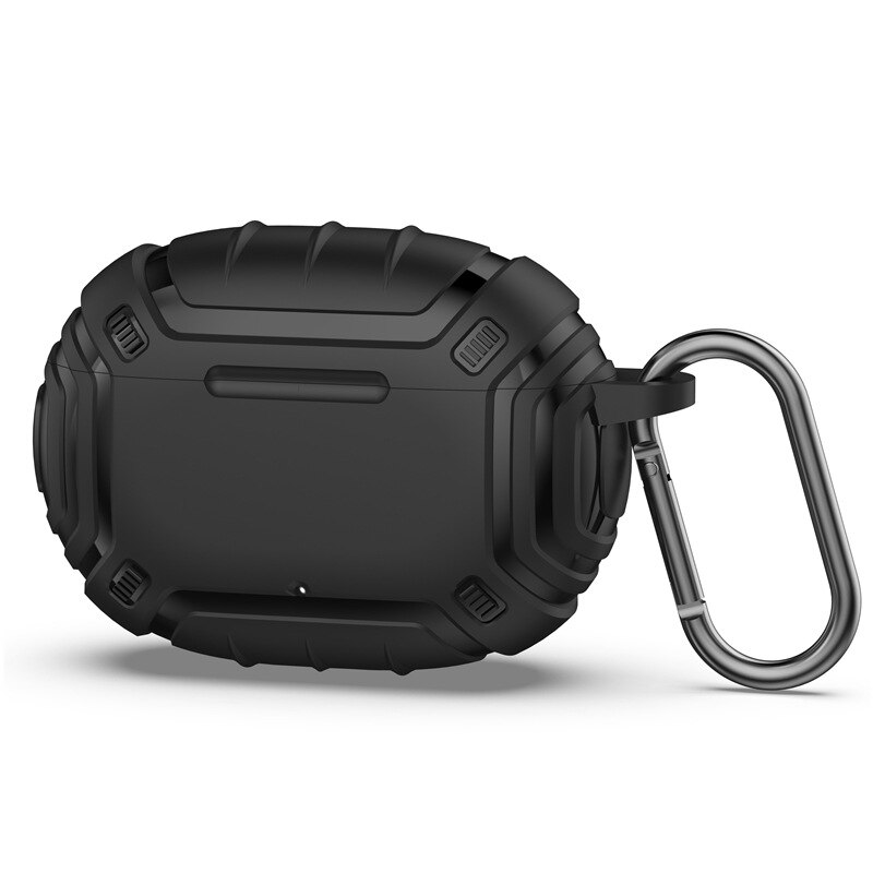 For beats studio buds fodral skal för man helkropps tpu skyddsfodral för beats studio buds laddningsfodral med nyckelring,: Svart