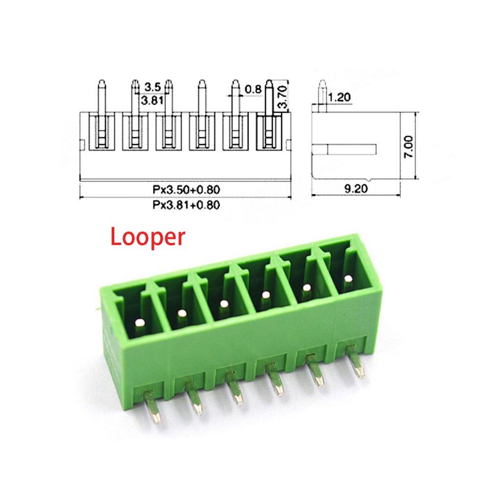 5set KF2EDG 3.5MM plug-in 15EDG pcb terminal curved straight needle + socket 2p 3p 4p 5p 6p 7p 8p 9p 10p 12p