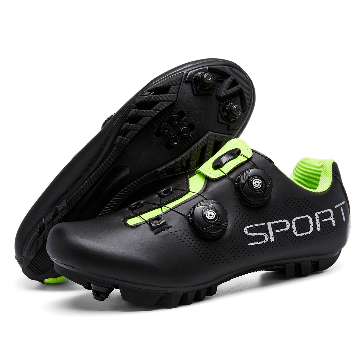 Chaussures VTT Homme SPD Respirantes - Baskets Vélo Route Crampons - Taille 46