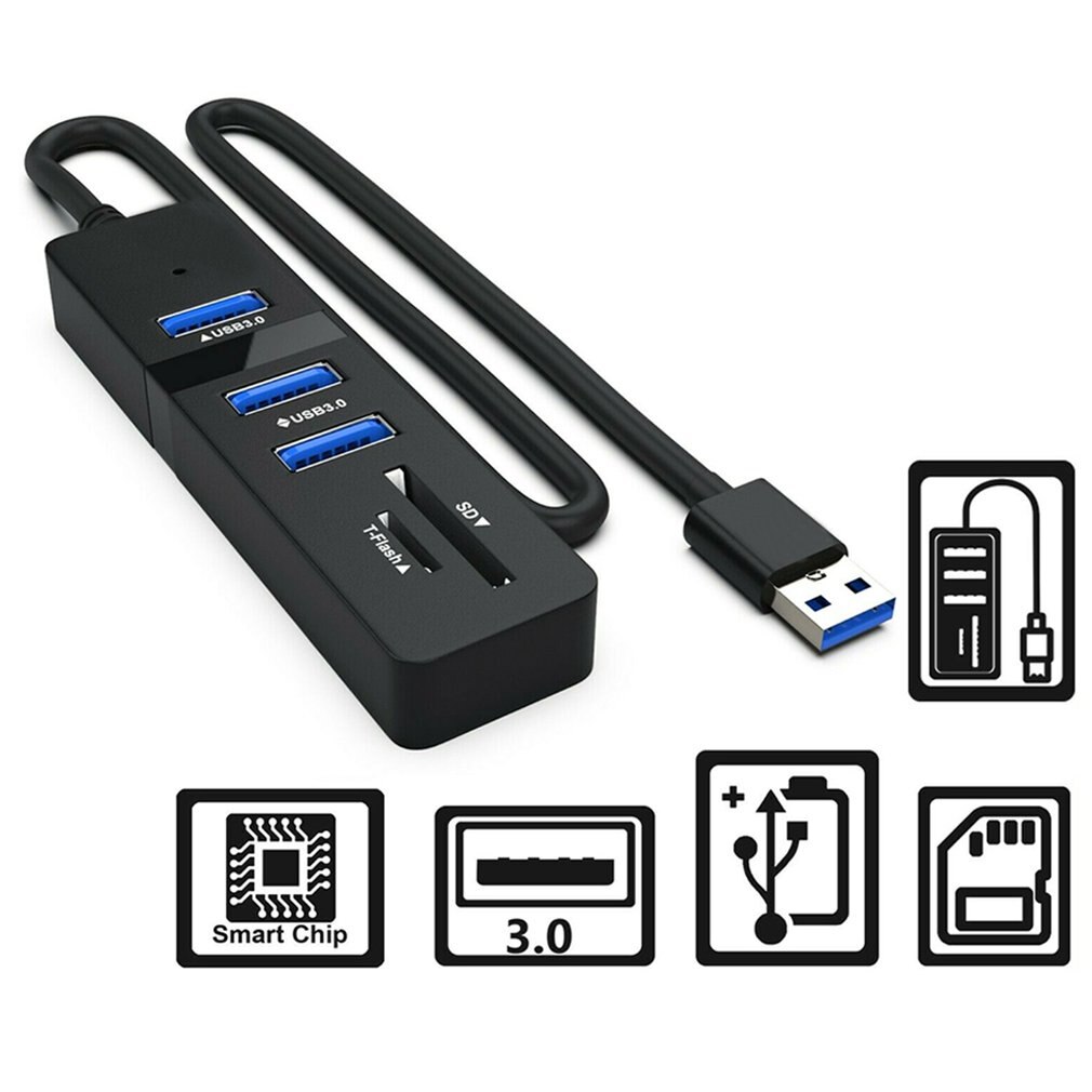 USB Hub 3.0 Multi USB 3.0 Hub USB Splitter High Speed 3 Ports 2.0 Hab TF SD Card Reader All In One For PC Computer Accessories