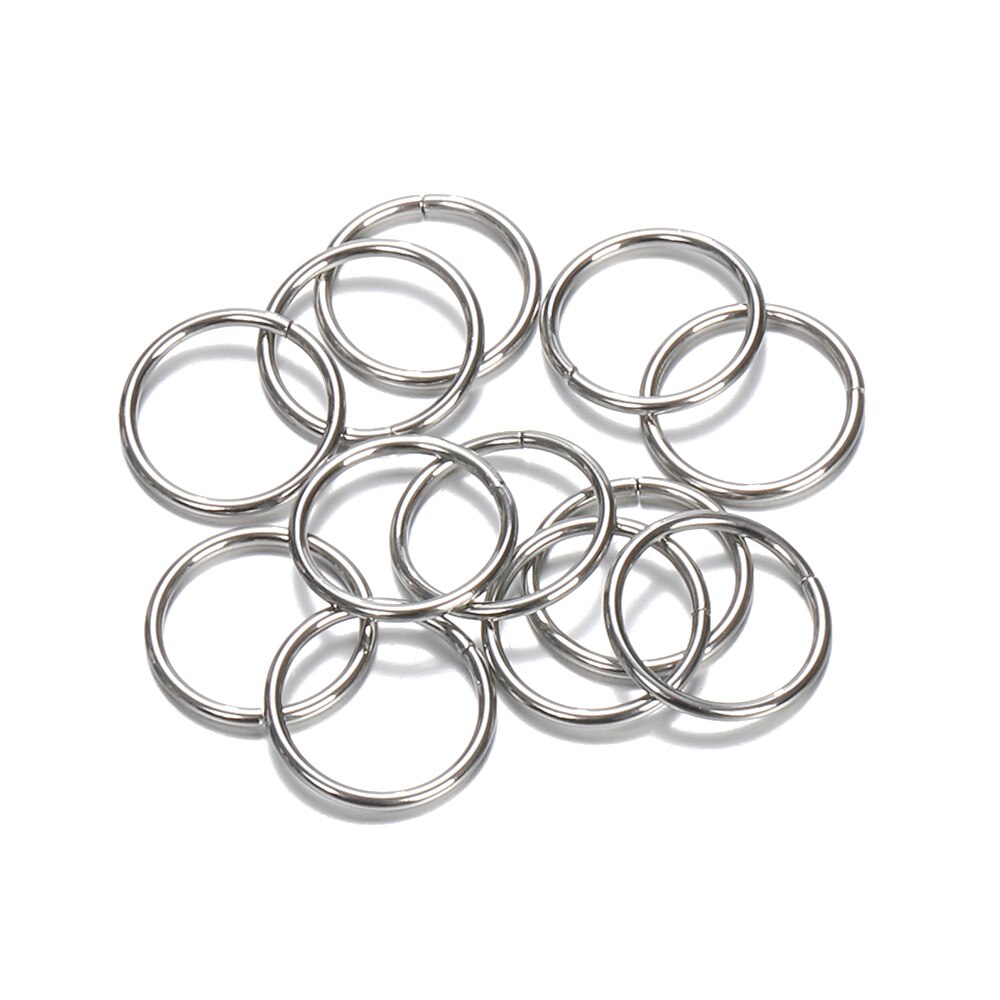 200 sztuk 100 sztuk ze stali nierdzewnej Jump pierścień 3-15mm pozłacane dzielone pierścienie do tworzenia biżuterii złącza łańcuchowe DIY akcesoria: 15mm Steel
