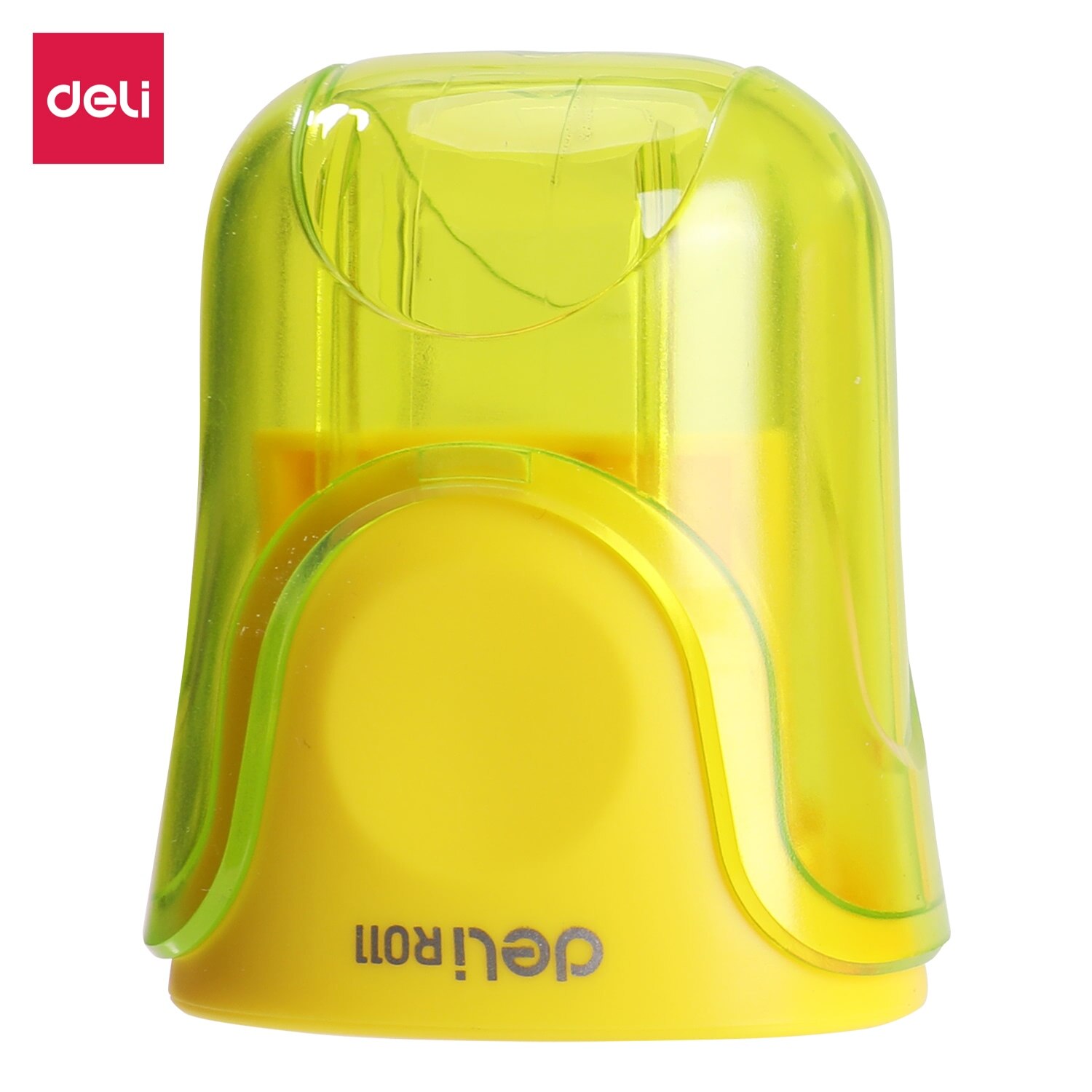 Deli Small pencil sharpener pencil cutter 1 and 2 Hole cute container knife smooth sharpening school supplies stationery: 8 and 12mm Green