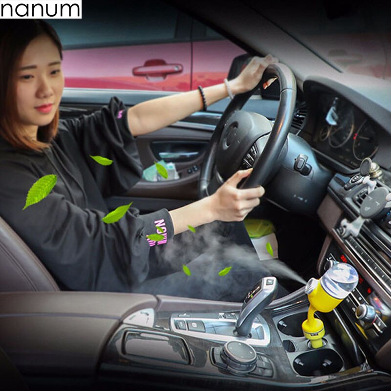 Nanum Mini Car Humidifier 12V Car Aroma Diffuser Humidifier Air Purifier Freshener Aromatherapy Mist Maker Fogger for Car