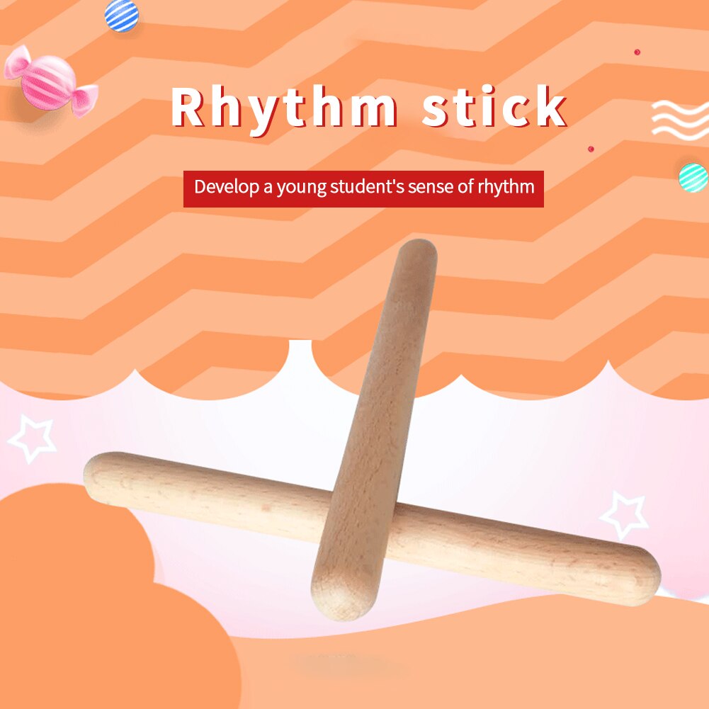 8pairs Instrument Professionelle Orff Claves Rhythmus Sticks Natürliche Hartholz Musical Anfänger Lehrmittel Erwachsene Kinder