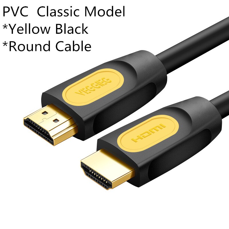 Cable HDMI a HDMI de 4K 60Hz, 1m, 2M, 3M, 5M, 10M, 15M, Cable de conexión chapado en oro 2,0 de alta velocidad para UHD, FHD, 3D, Xbox, PS3, PS4 y TV: Classic PVC Model / 1 m